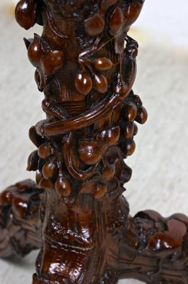 Black Forest Side Table with Hand-Carved Vine Theme, Austria, 1880s-TQA-1322317