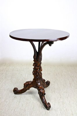 Black Forest Side Table with Hand-Carved Vine Theme, Austria, 1880s-TQA-1322317