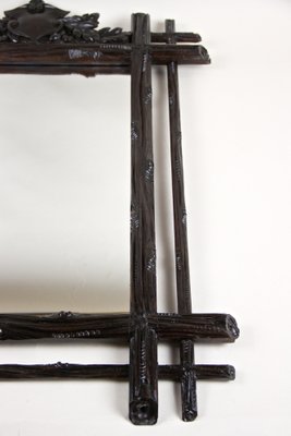 Black Forest Wall Mirror with Coat of Arms Carving, Austria, 1870s-TQA-1321962