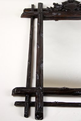 Black Forest Wall Mirror with Coat of Arms Carving, Austria, 1870s-TQA-1321962