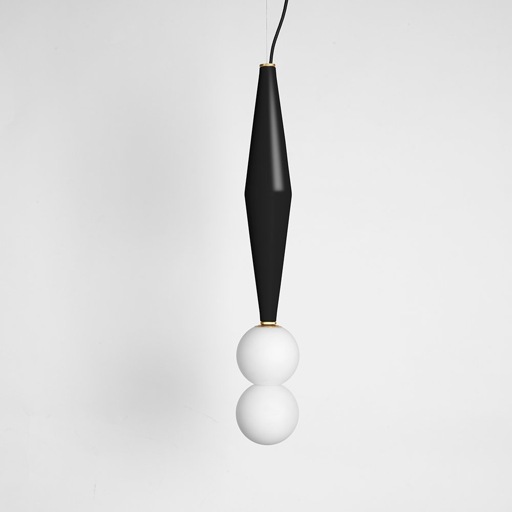 Black Gamma C Pendant Lamp by Serena Confalonieri for Mason Editions