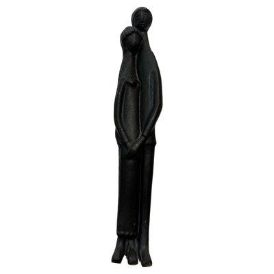 Black Glazed Sculpture Ceramic attributed to Elie Van Damme, Belgium, 1960s-KL-2028631