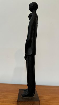 Black Glazed Sculpture Ceramic attributed to Elie Van Damme, Belgium, 1960s-KL-2028631