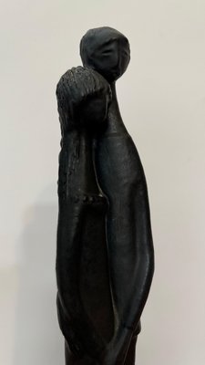 Black Glazed Sculpture Ceramic attributed to Elie Van Damme, Belgium, 1960s-KL-2028631