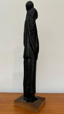 Black Glazed Sculpture Ceramic attributed to Elie Van Damme, Belgium, 1960s-KL-2028631