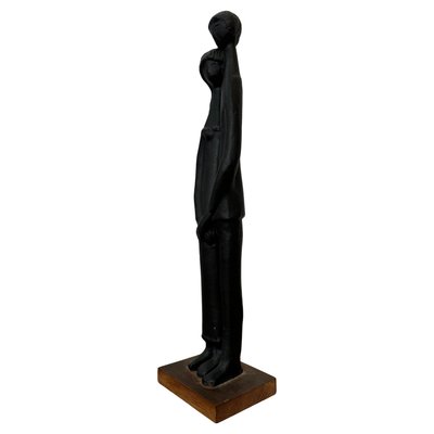 Black Glazed Sculpture Ceramic attributed to Elie Van Damme, Belgium, 1960s-KL-2028631