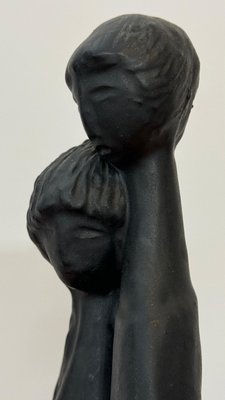 Black Glazed Sculpture Ceramic attributed to Elie Van Damme, Belgium, 1960s-KL-2028631