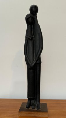 Black Glazed Sculpture Ceramic attributed to Elie Van Damme, Belgium, 1960s-KL-2028631