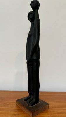 Black Glazed Sculpture Ceramic attributed to Elie Van Damme, Belgium, 1960s-KL-2028631