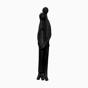 Black Glazed Sculpture Ceramic attributed to Elie Van Damme, Belgium, 1960s-KL-2028631