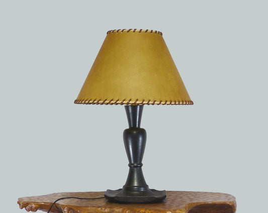 Black Glossy Glazed Earthenware & Baluster Table Lamp, 1950s