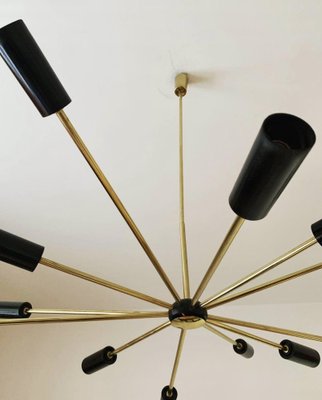 Black & Gold Sputnik Chandelier, 1960s-NUO-1289857