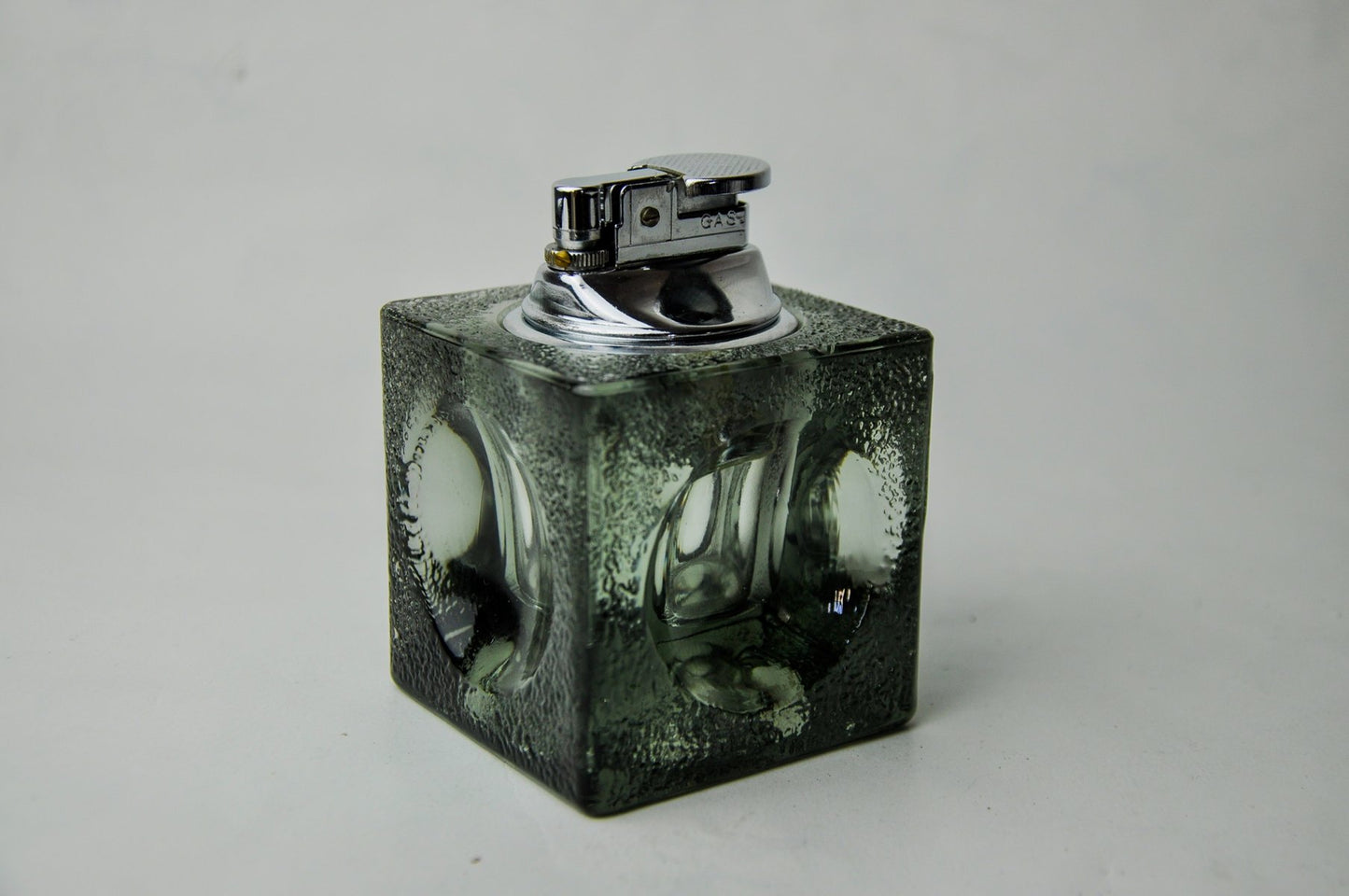 Black Ice Cube Lighter in Murano Glass attributed to Antonio Imperatore, Italy, 1970s