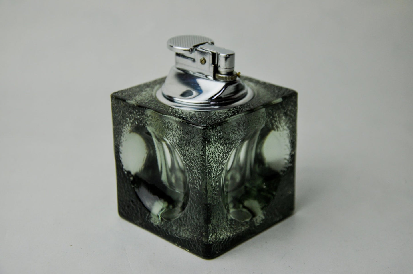 Black Ice Cube Lighter in Murano Glass attributed to Antonio Imperatore, Italy, 1970s