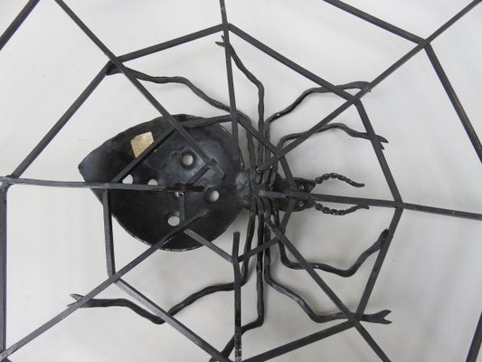 Black Iron Wall Decoration Spider, 1950s-EY-1107502