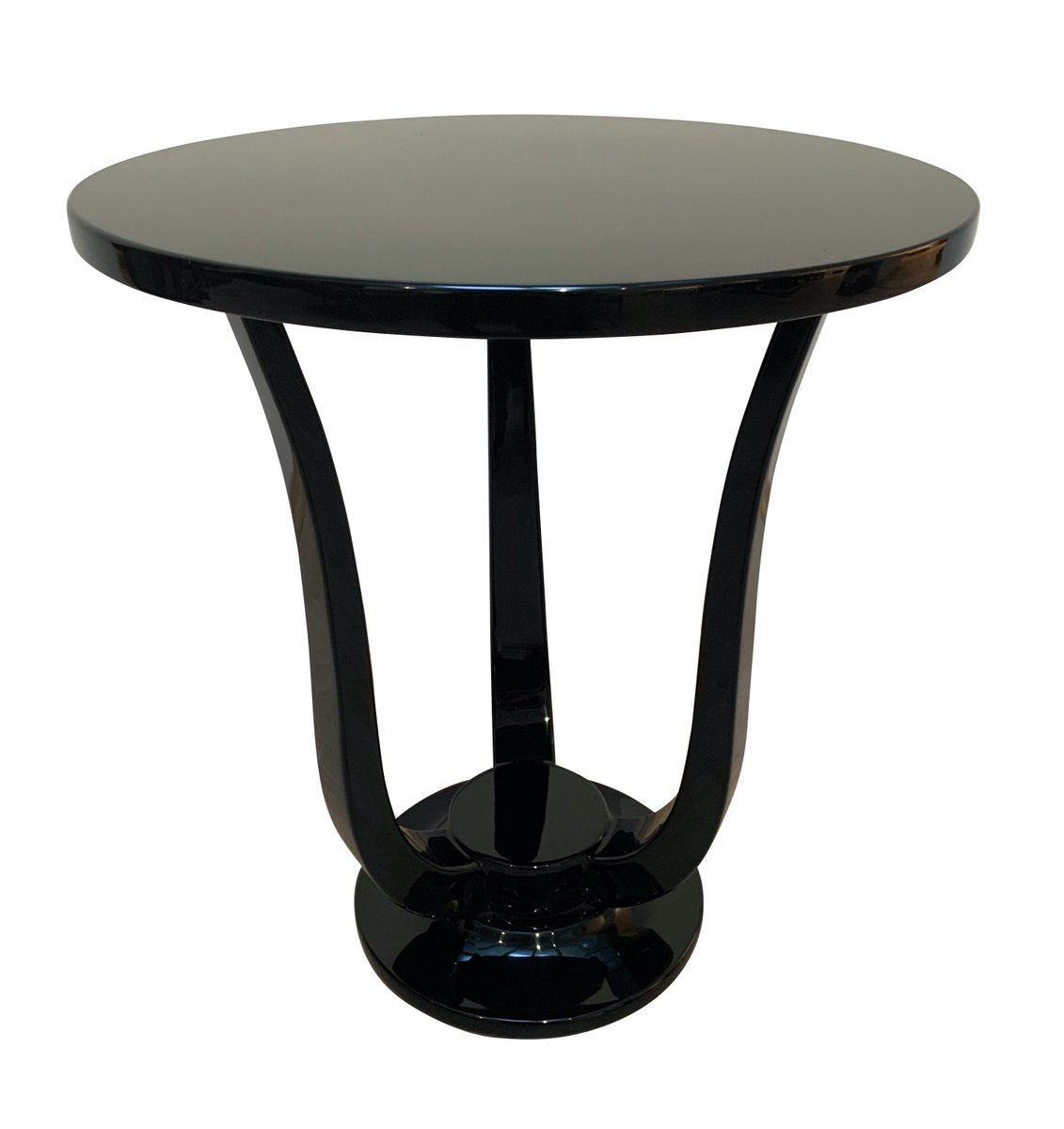 Black Lacquer Three-legged Side Table