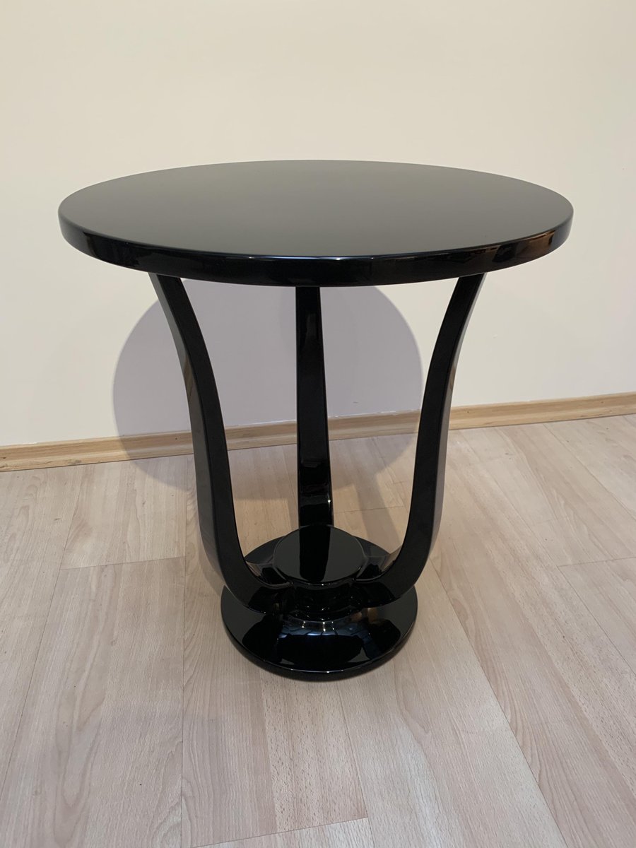 Black Lacquer Three-legged Side Table