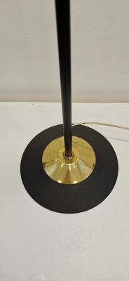 Black Lacquered Brass Frame Floor Lamp from Stilnovo, 1950s-KY-1094711