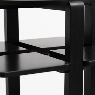 Black Lacquered Domino Side Table attributed to Charles Rennie Mackintosh, 1970s-WM-2035176