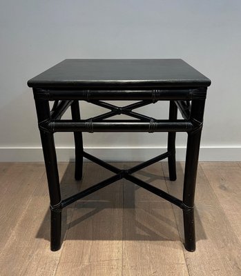 Black Lacquered Faux-Bamboo Side Tables, 1970s, Set of 2-BA-1612105