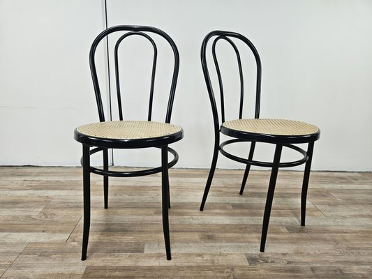 Black Lacquered Iron Chairs with Plastic Seat, 1990s, Set of 2-ZUW-2020100