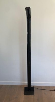 Black Lacquered Metal Floor Lamp, 1970s-BA-1612881