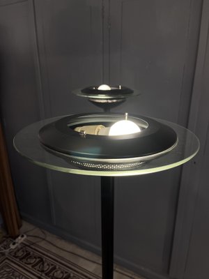 Black Lacquered Metal & Glass Lamps, 1980s, Set of 2-CQE-1259337