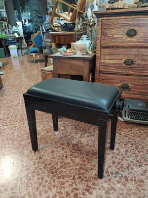 Black Lacquered Piano Stool, 1990s-RAQ-1374092