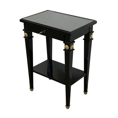 Black Lacquered Side Tables with Drawers, 1990s, Set of 2-BEW-1723173