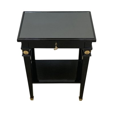 Black Lacquered Side Tables with Drawers, 1990s, Set of 2-BEW-1723173