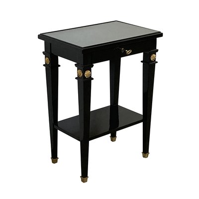 Black Lacquered Side Tables with Drawers, 1990s, Set of 2-BEW-1723173