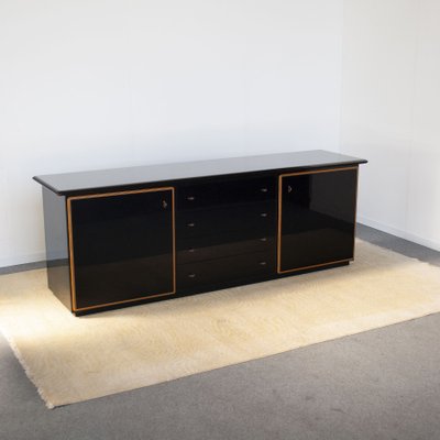 Black Lacquered Sideboard from Pierre Cardin French production, 1970s-JQO-1325768