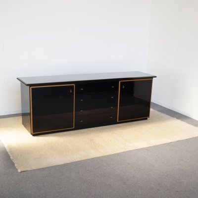 Black Lacquered Sideboard from Pierre Cardin French production, 1970s-JQO-1325768