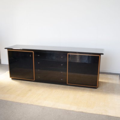 Black Lacquered Sideboard from Pierre Cardin French production, 1970s-JQO-1325768