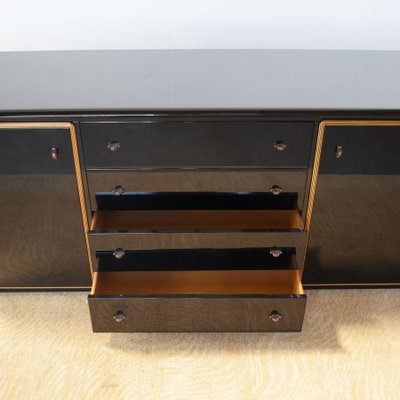 Black Lacquered Sideboard from Pierre Cardin French production, 1970s-JQO-1325768