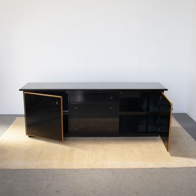 Black Lacquered Sideboard from Pierre Cardin French production, 1970s-JQO-1325768