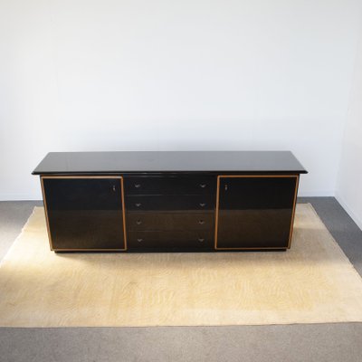 Black Lacquered Sideboard from Pierre Cardin French production, 1970s-JQO-1325768