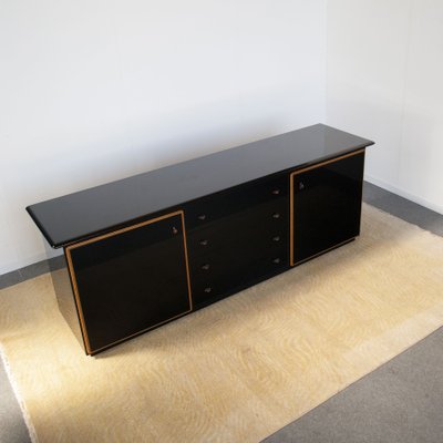 Black Lacquered Sideboard from Pierre Cardin French production, 1970s-JQO-1325768