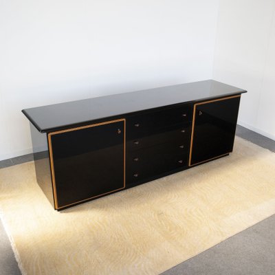 Black Lacquered Sideboard from Pierre Cardin French production, 1970s-JQO-1325768