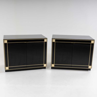 Black Lacquered Sideboards attributed to Pierre Cardin, France, 1980s, Set of 2-VEI-1824620