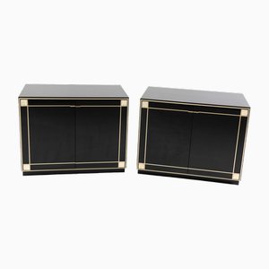 Black Lacquered Sideboards attributed to Pierre Cardin, France, 1980s, Set of 2-VEI-1824620