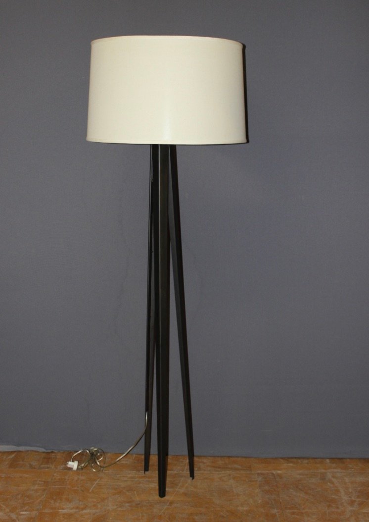 Black Lacquered Steel Lamp, 1980