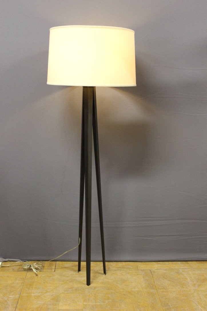 Black Lacquered Steel Lamp, 1980