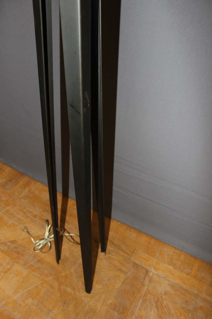 Black Lacquered Steel Lamp, 1980