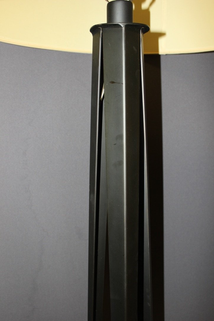 Black Lacquered Steel Lamp, 1980