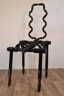 Black Lacquered Steel Squellette Chair, 1990s-IZV-1378188