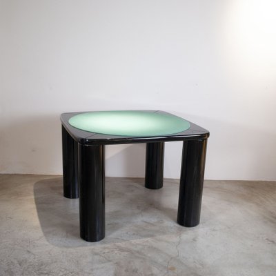 Black Lacquered Wood and Fabric Game Table with Rotating Legs by Pierluigi Molinari for Pozzi, Italy-JQO-1803243