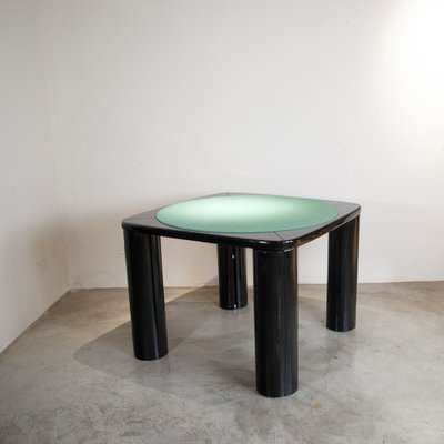 Black Lacquered Wood and Fabric Game Table with Rotating Legs by Pierluigi Molinari for Pozzi, Italy-JQO-1803243