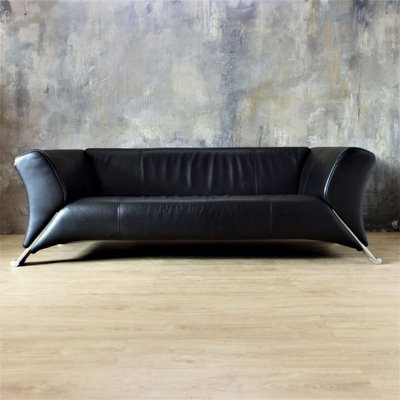 Black Leather 3-Seat Sofa by Rolf Benz, 2000s-WK-838728