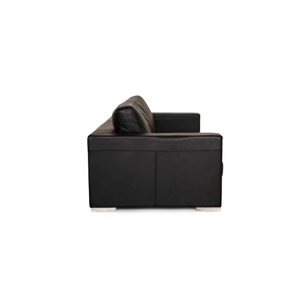 Black Leather 3-Seater Forrest Sofas from Rivolta, Set of 2